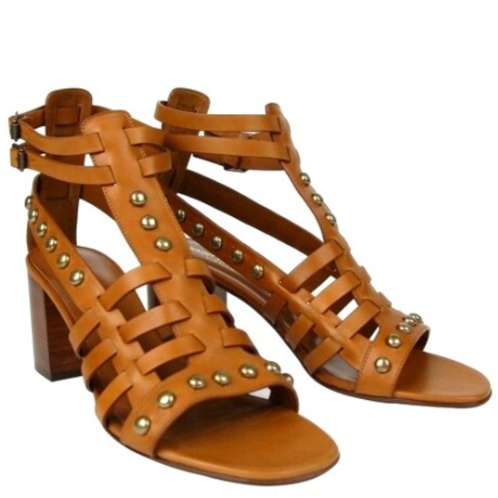 Saint Laurent Brown Gladiator Heel Sandals | Size 9